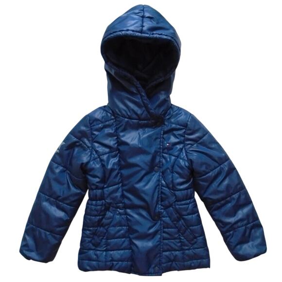 Tommy Hilfiger Kid's Puffer Jacket, Magnetic Closure, Navy, sz6 school uniform - Picture 1 of 10